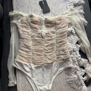 Sheer Ruched Bodysuit